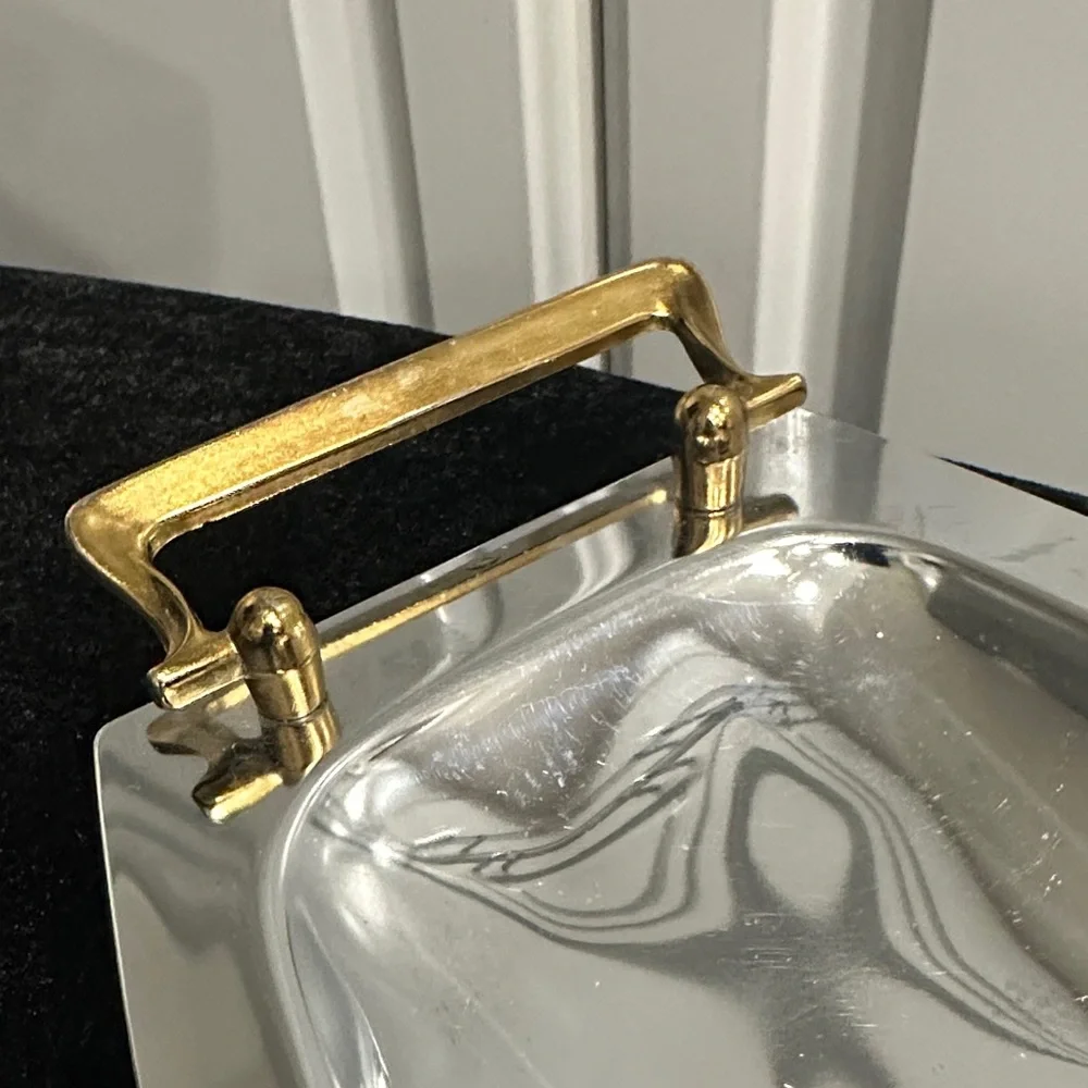 Vintage Tray Metallic Tones Serving Trinkets Display